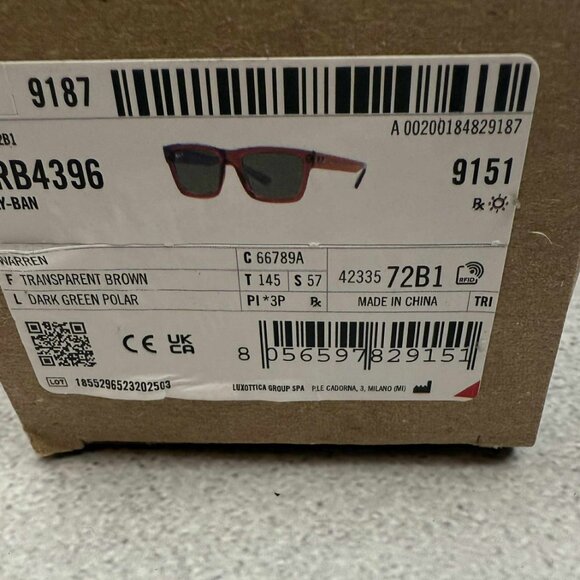 Ray-Ban Unisex RB4396 Bio-Based Rectangle Polarized Sunglasses Brown main image 10